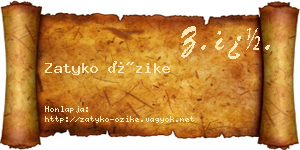 Zatyko Őzike névjegykártya